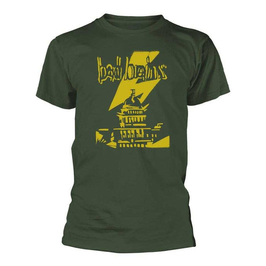 Military Green - Front - Bad Brains Unisex Adult Capitol T-Shirt