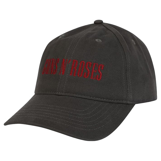 Grey-Red - Front - Guns N Roses Embroidered Logo Cap