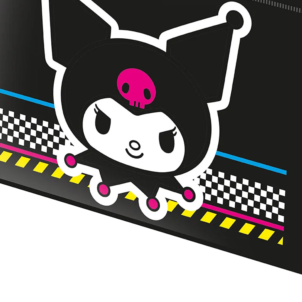 Black-Pink-White - Back - Kuromi Smiling Reusable Tote Bag