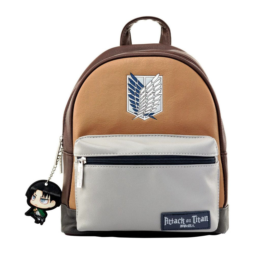 Brown-White - Side - Attack on Titan Season 3 Fashion Levi Ackerman Backpack