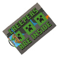Green-Grey - Back - Minecraft Creepers Are Inside Coir Door Mat