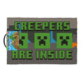 Green-Grey - Front - Minecraft Creepers Are Inside Coir Door Mat