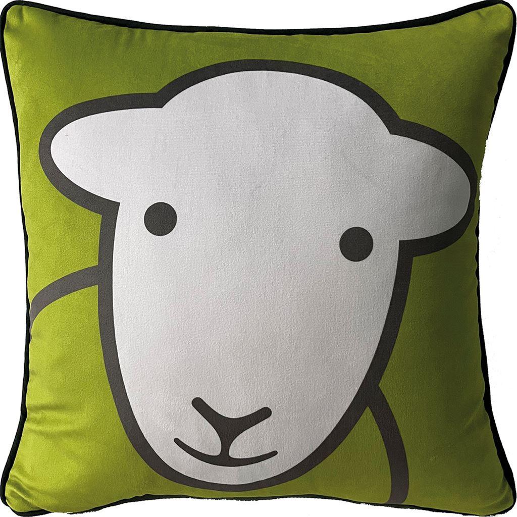 Green-White - Front - Herdy Hello Filled Cushion
