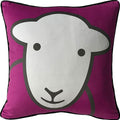 Magenta-White - Front - Herdy Hello Filled Cushion