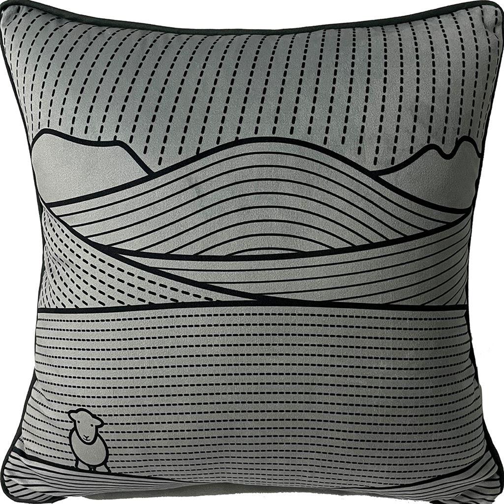 Dark Grey-Black - Front - Herdy Line Filled Cushion