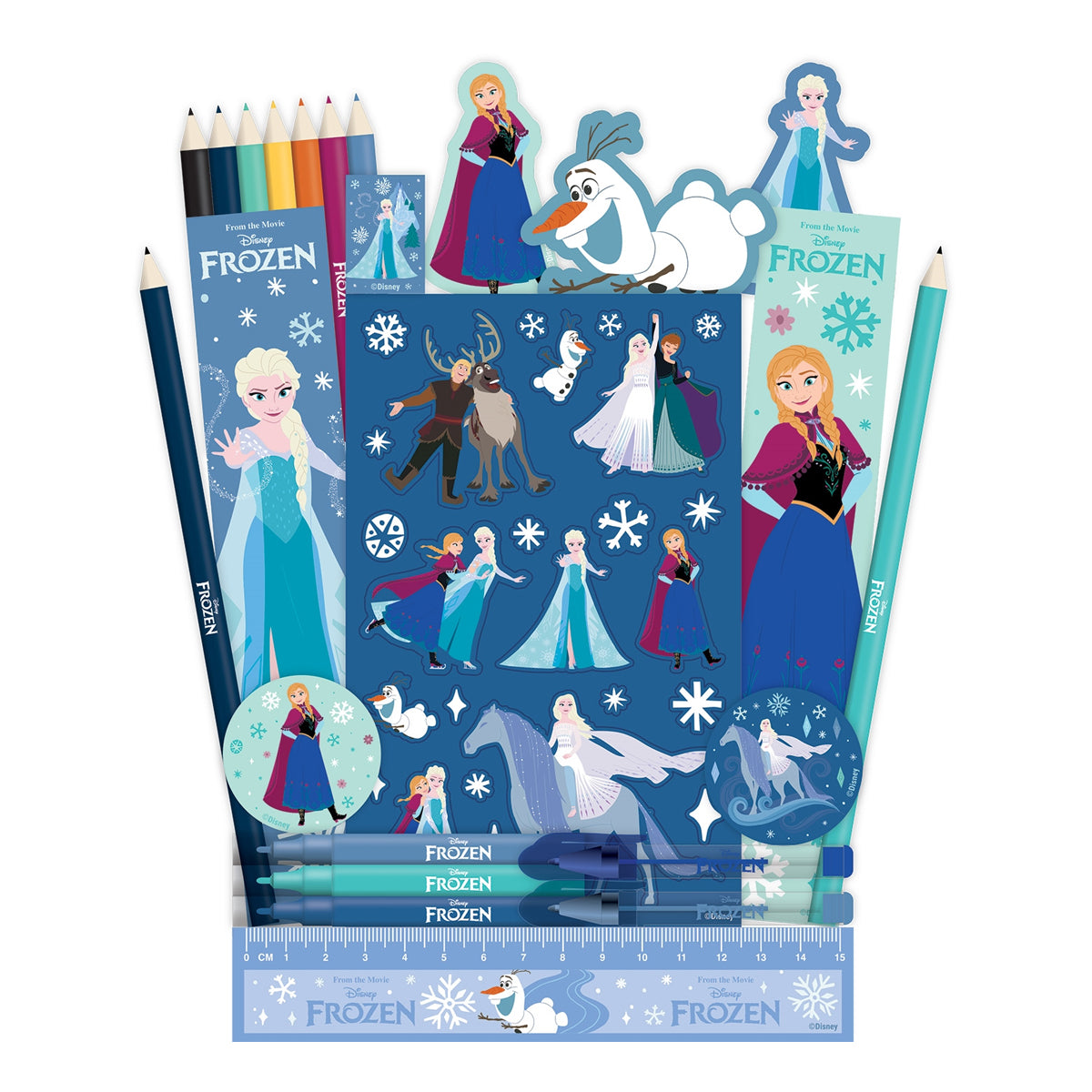 Blue - Back - Frozen Advent Stationery Set