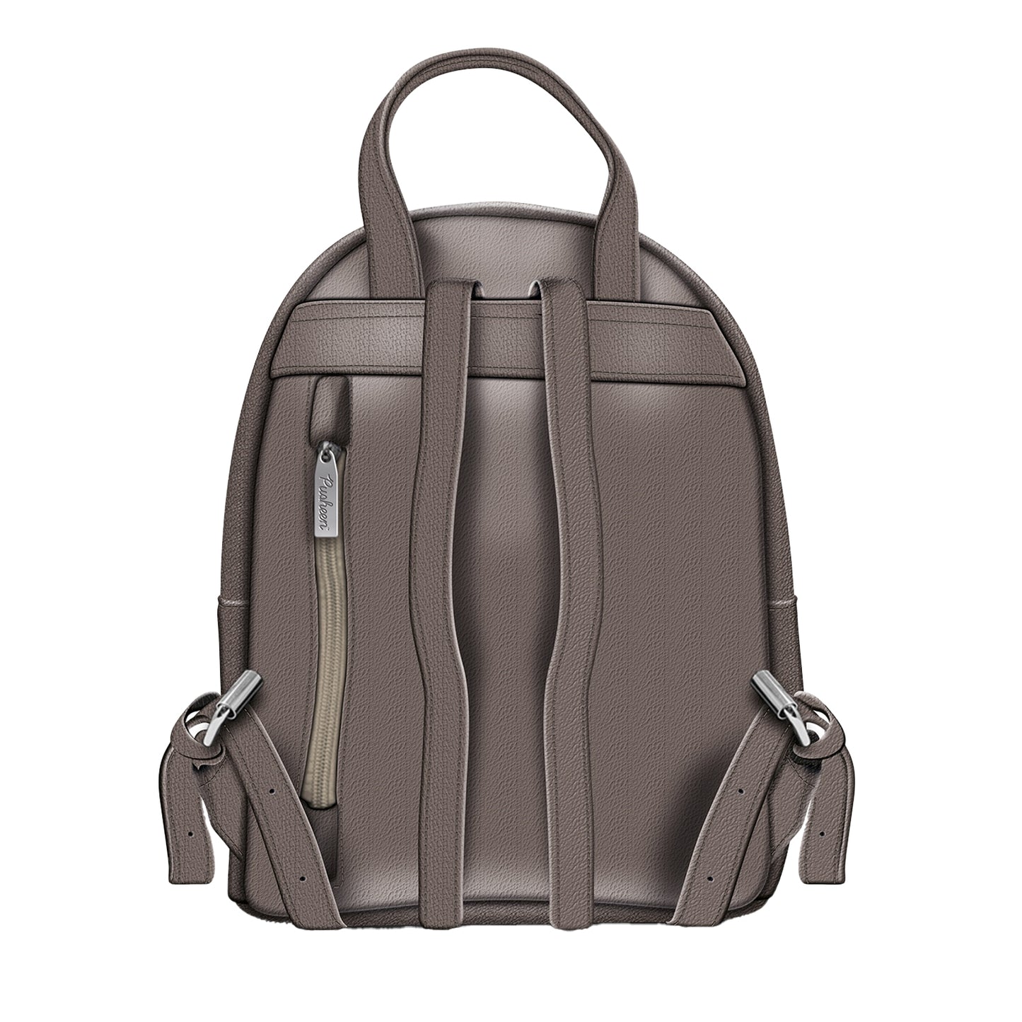 Brown - Back - Pusheen Fashion Face Leather Backpack