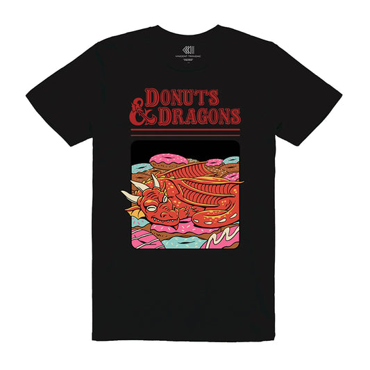 Black - Front - Vincent Trinidad Mens Donuts And Dragons T-Shirt