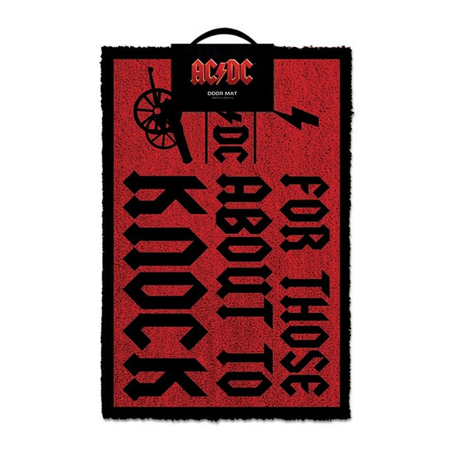 Dark Red-Black - Front - AC-DC For Those About To Knock Door Mat