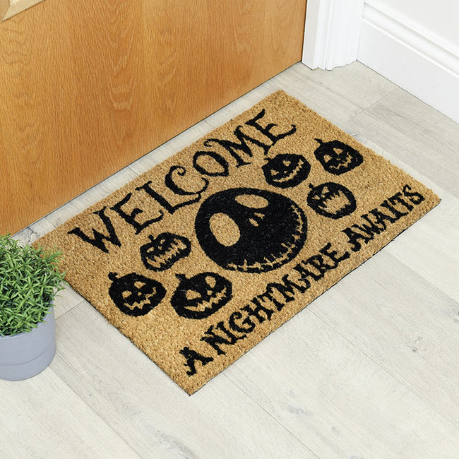 Brown-Black - Side - Nightmare Before Christmas A Nightmare Awaits Door Mat