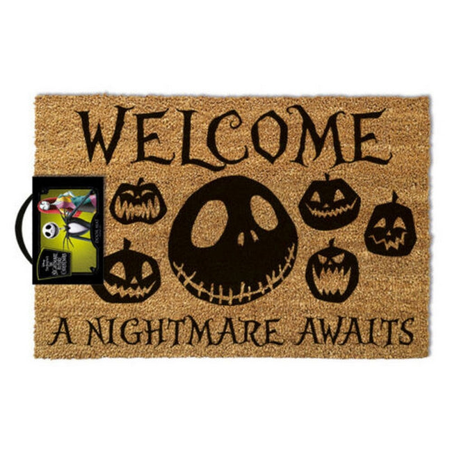 Brown-Black - Lifestyle - Nightmare Before Christmas A Nightmare Awaits Door Mat