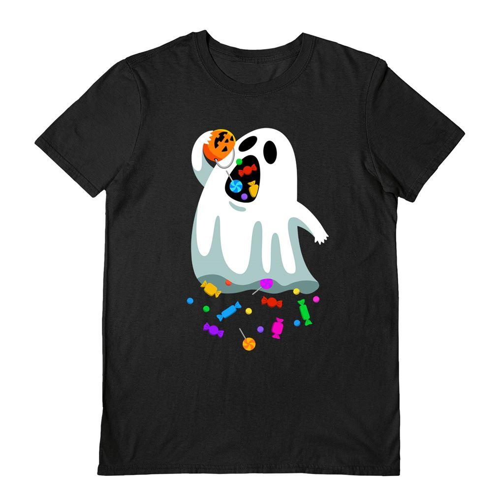 Black - Front - Benjimoji Unisex Adult Hungry Ghost Ghost T-Shirt