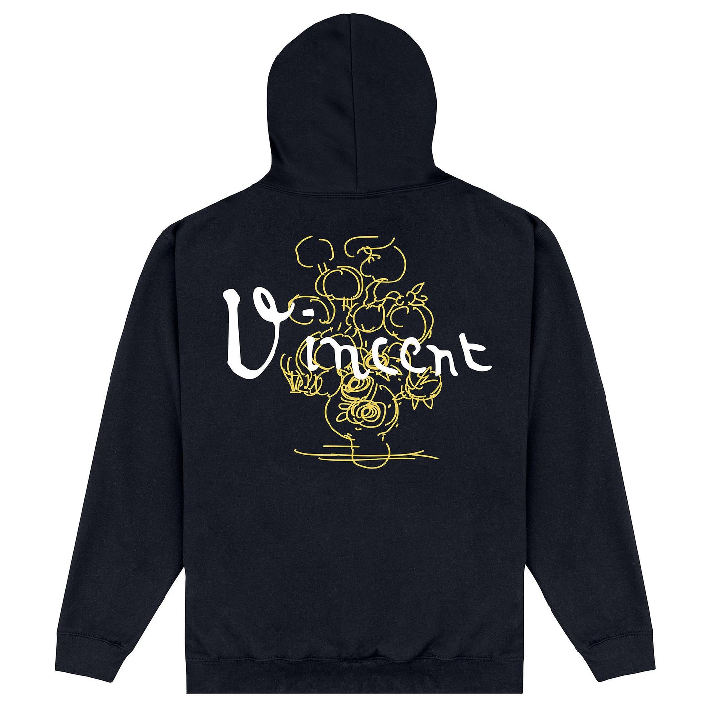 Black - Back - Vincent Van Gogh Unisex Adult Sunflowers Hoodie