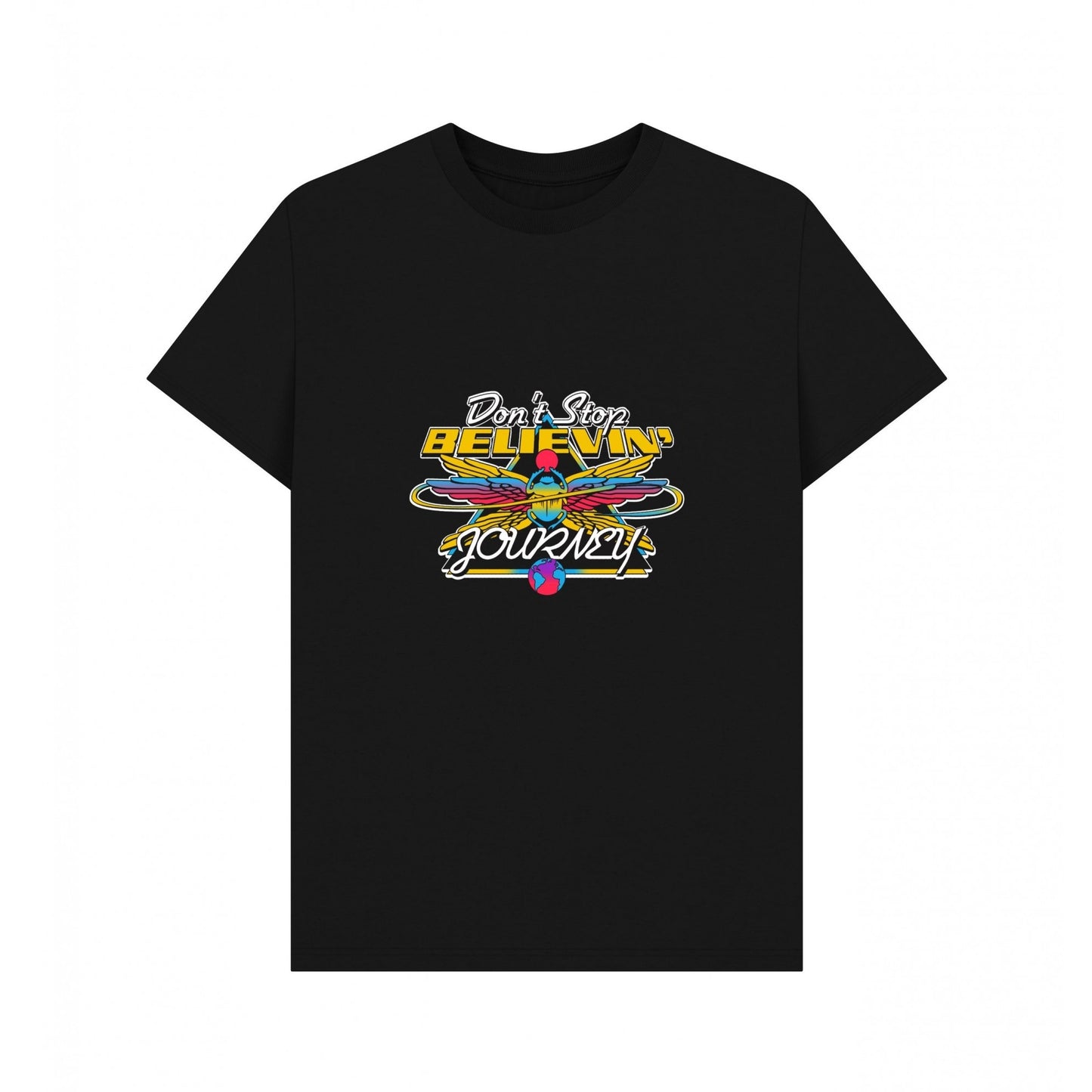 Black - Front - Journey Unisex Adult Wings T-Shirt