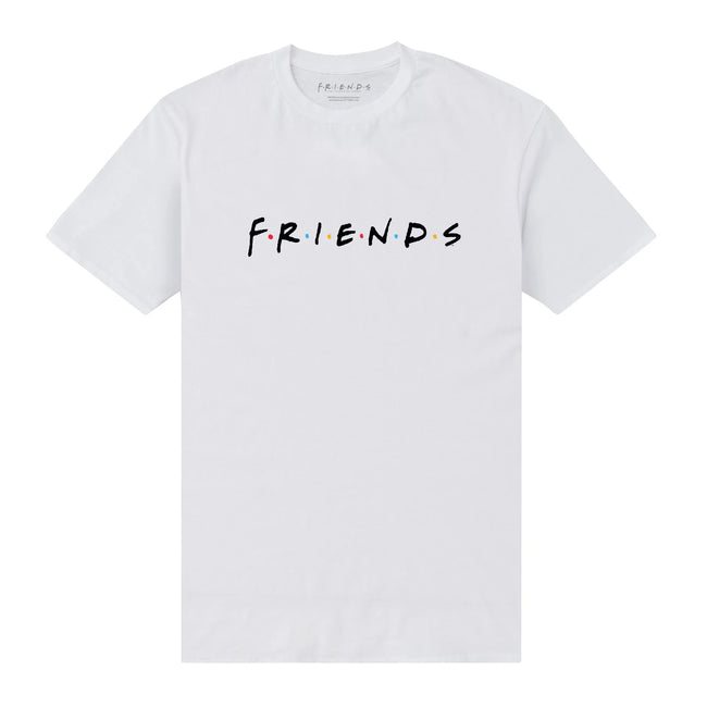 White - Front - Friends Unisex Adult Logo T-Shirt