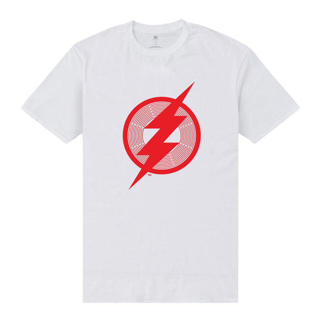 White-Red - Front - The Flash Unisex Adult Logo T-Shirt