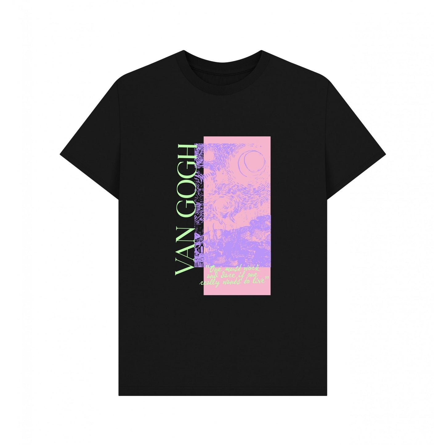 Black - Front - Apoh Unisex Adult Starry Night Scribble Vincent Van Gogh T-Shirt