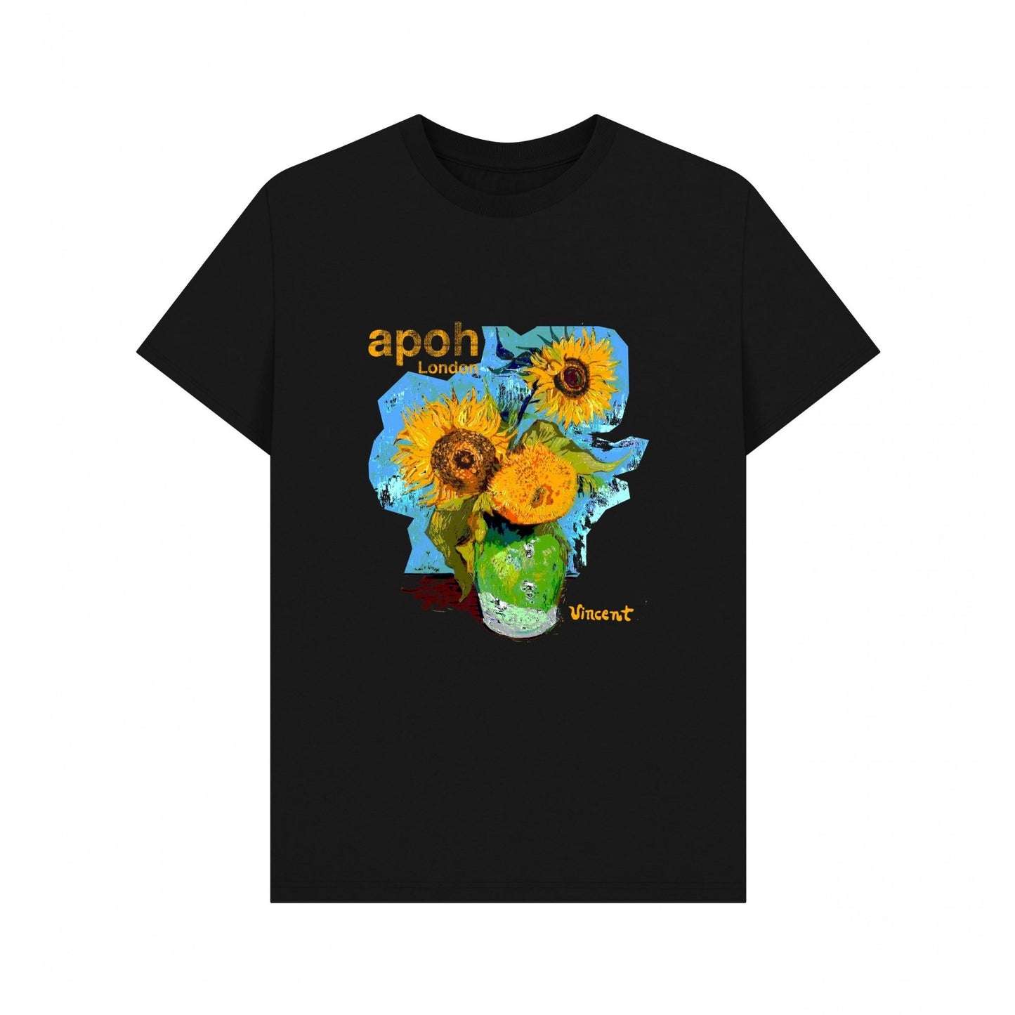 Black - Front - Apoh Unisex Adult Sunflowers Bouquet Vincent Van Gogh T-Shirt