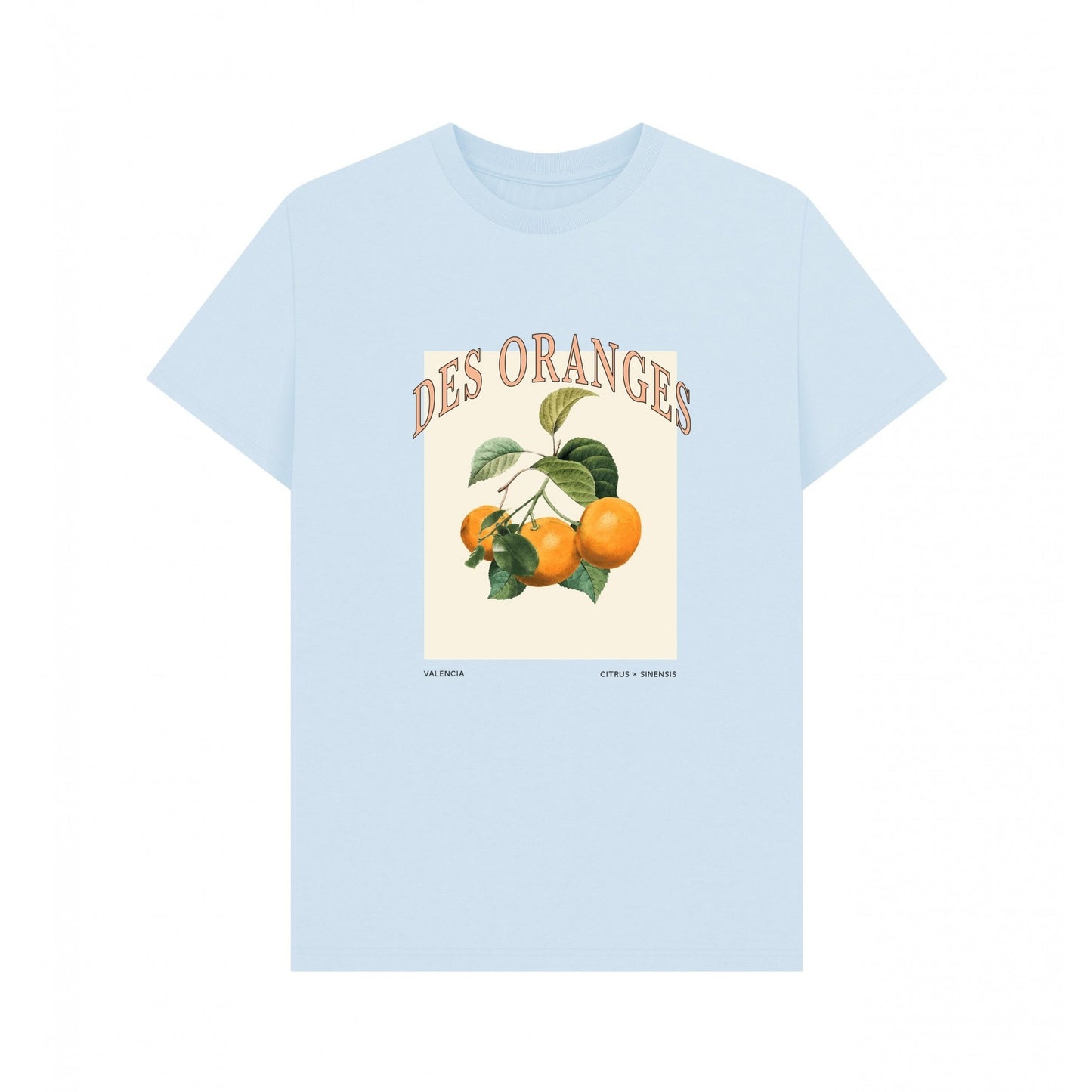 Sky Blue - Front - Apoh Unisex Adult Des Oranges T-Shirt