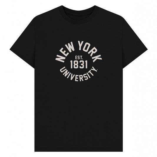 Black - Front - Park Fields Unisex Adult New York University T-Shirt