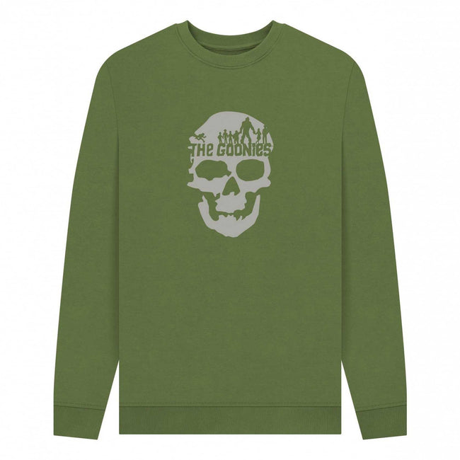 Khaki - Front - The Goonies Unisex Adult Graphic Skull Sweatshirt
