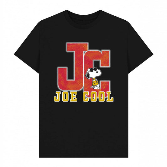 Black - Front - Peanuts Unisex Adult Varsity Joe Cool Snoopy Retro T-Shirt