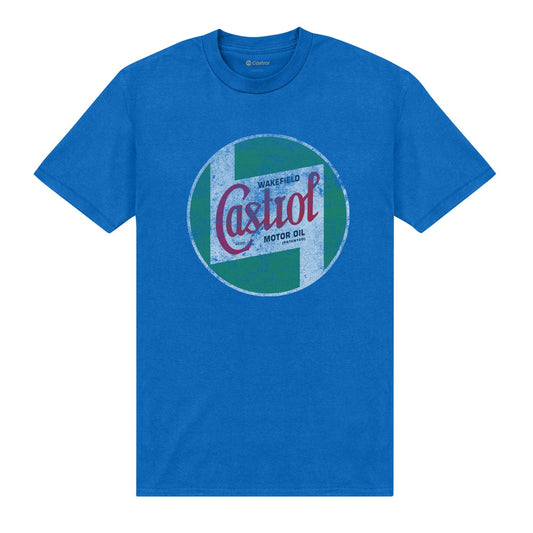 Royal Blue - Front - Castrol Unisex Adult Motor Oil T-Shirt