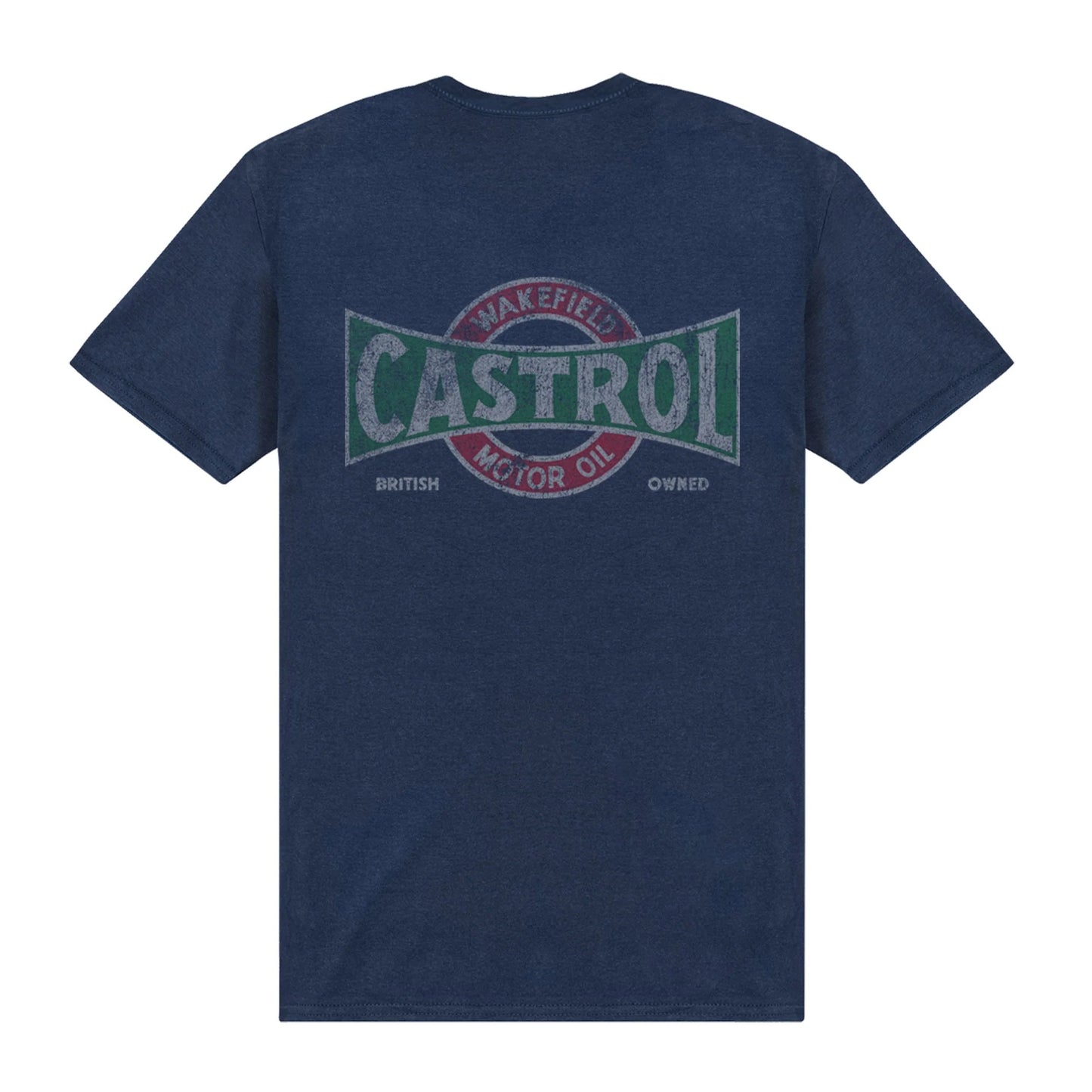 Navy Blue - Back - Castrol Unisex Adult Vintage T-Shirt