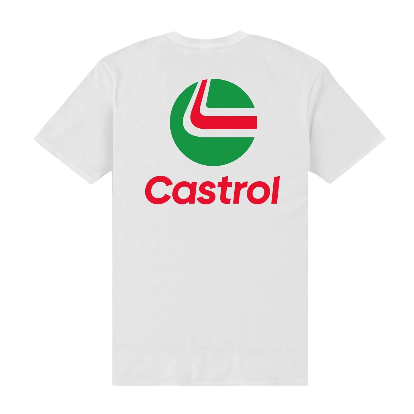 White - Back - Castrol Unisex Adult Stack Pocket Print T-Shirt