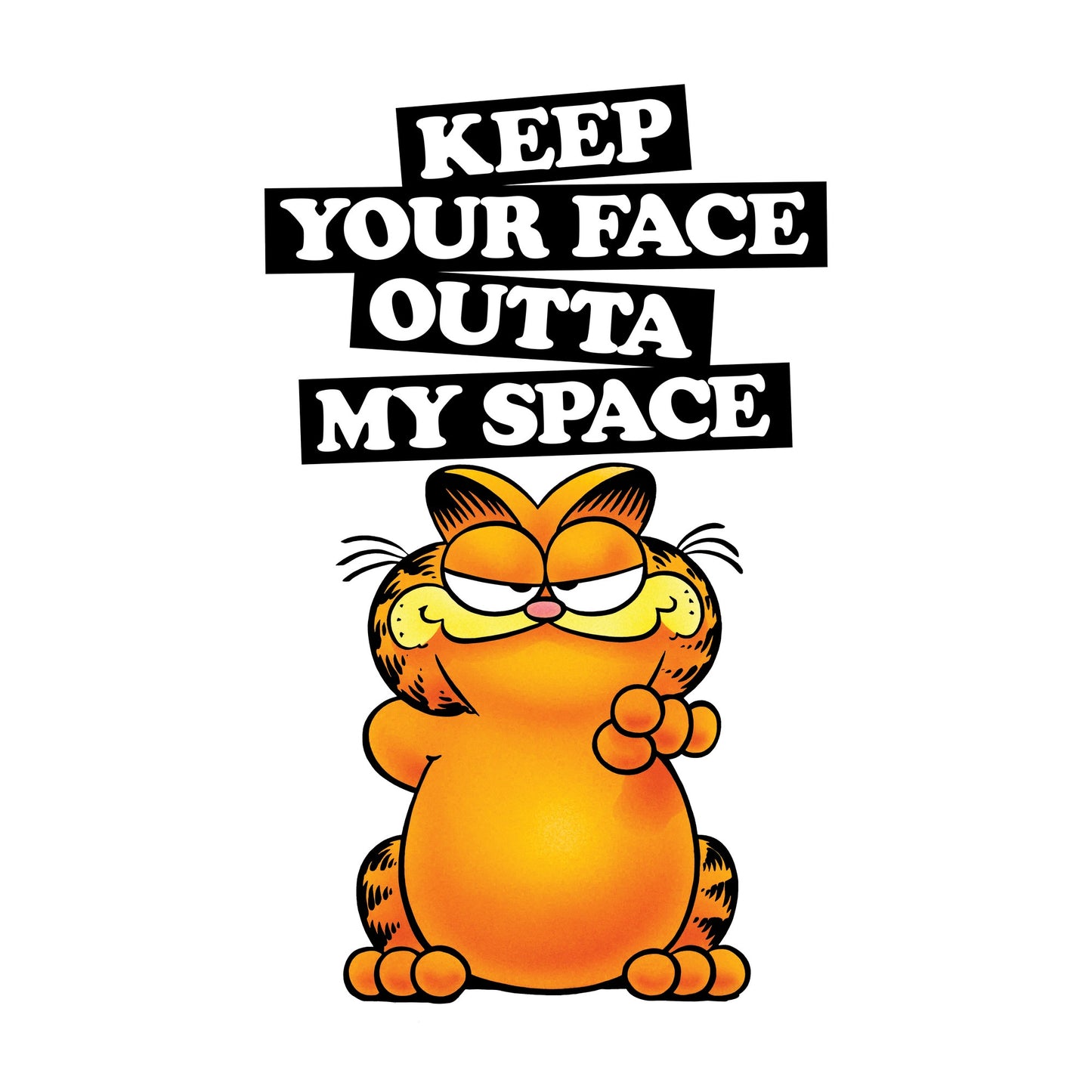 White - Side - Garfield Unisex Adult My Space T-Shirt