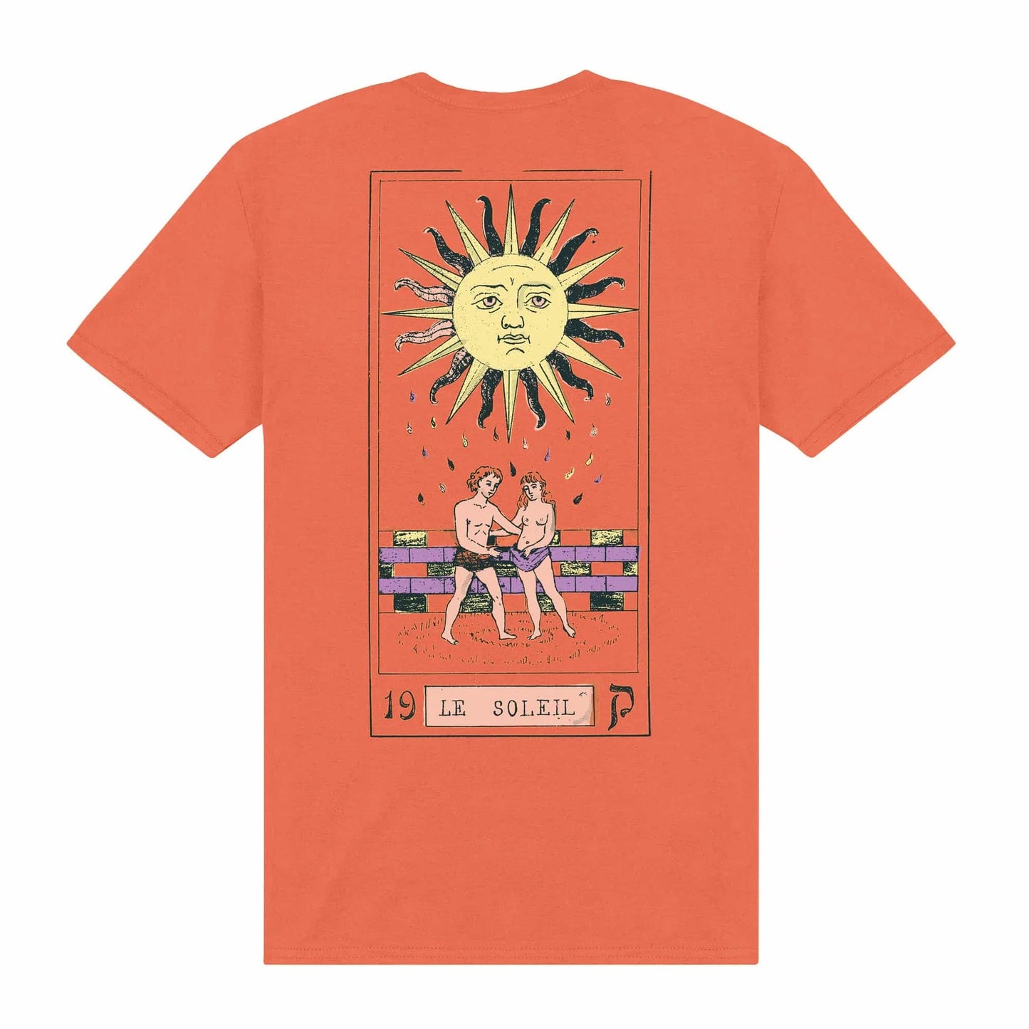 Orange - Back - Apoh Unisex Adult Le Soliel British Museum T-Shirt