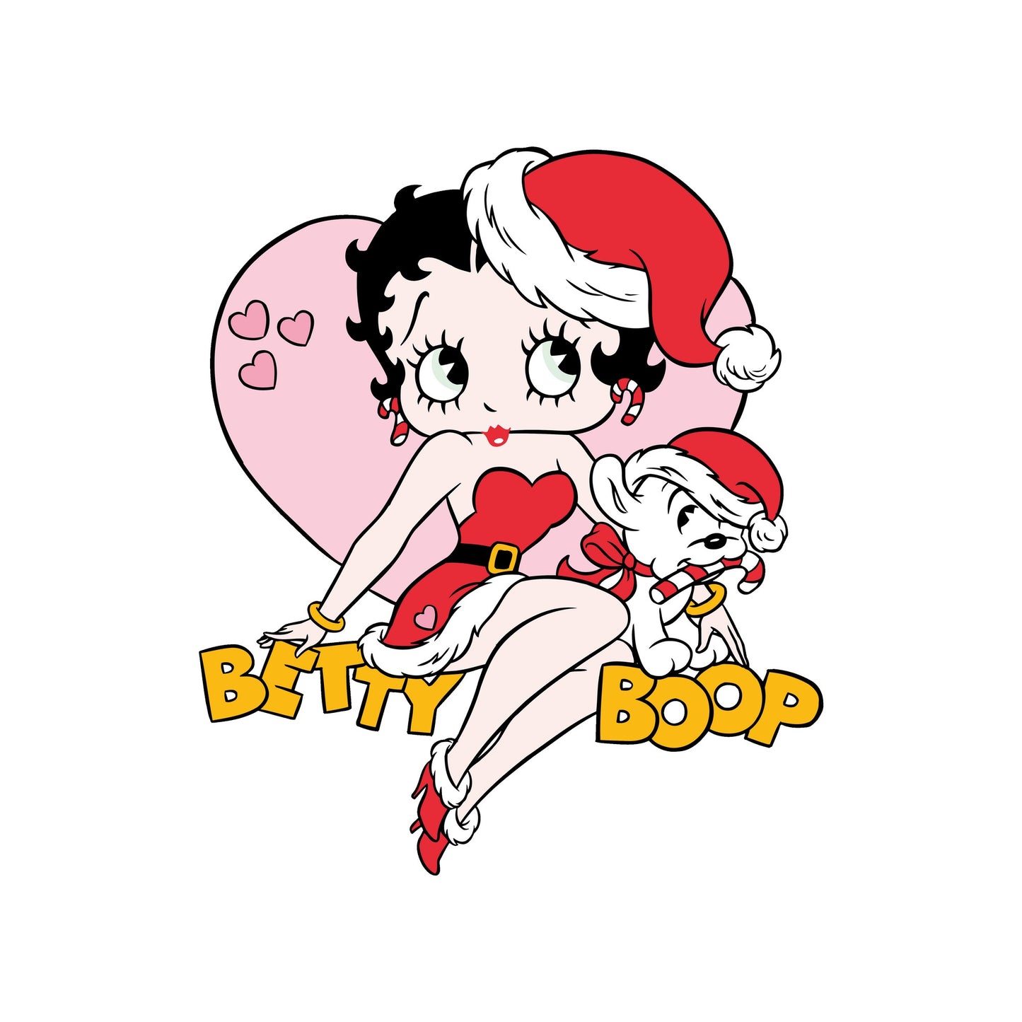 Black - Side - Betty Boop Unisex Adult Heart Sweatshirt