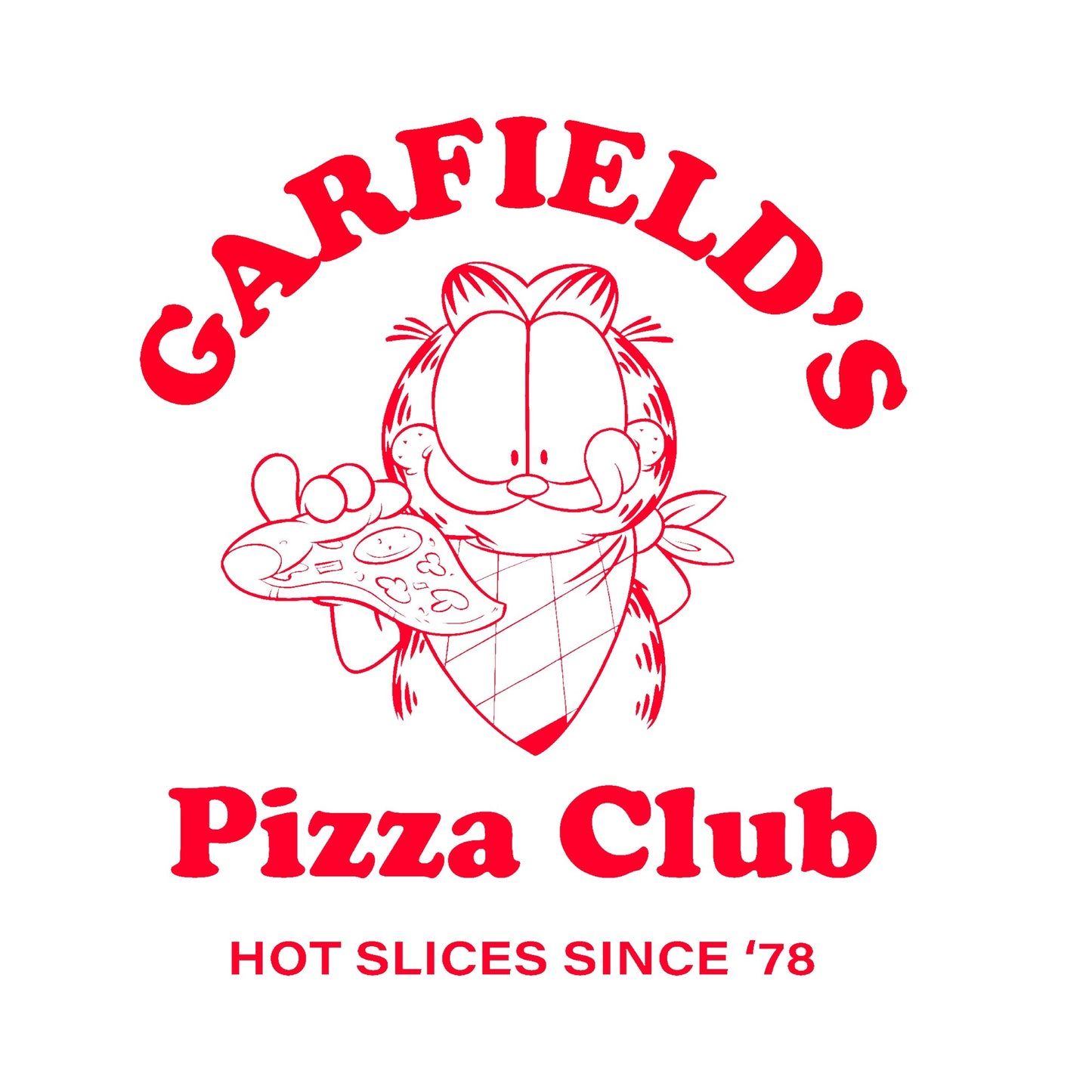 White - Lifestyle - Garfield Unisex Adult Pizza Club 45th Anniversary T-Shirt