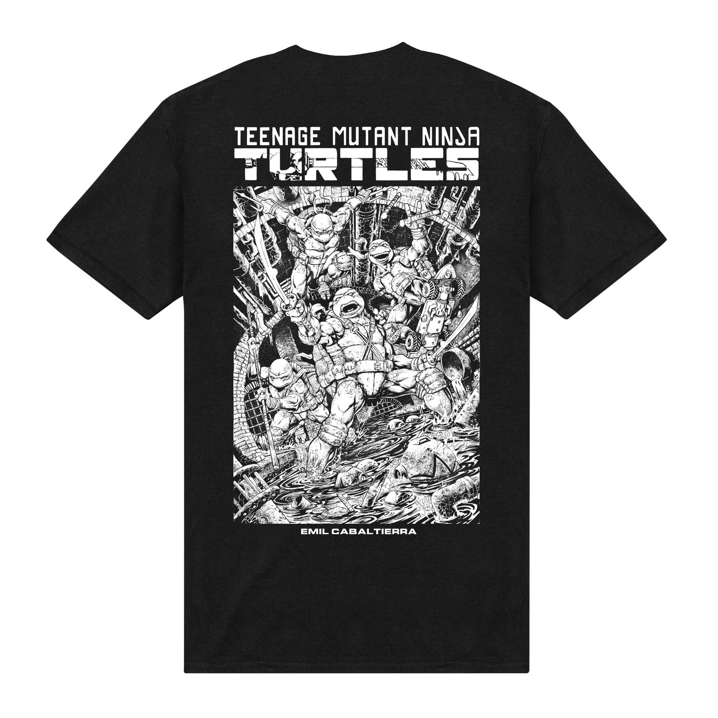 Black - Back - TMNT Unisex Adult Artist Series Emil Cabaltierra T-Shirt