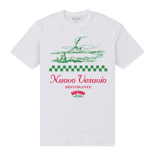White - Front - The Sopranos Unisex Adult Nuovo Vesuvio T-Shirt