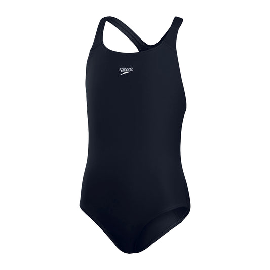 Navy - Front - Speedo Girls Medalist Endurance+ One Piece Swimsuit