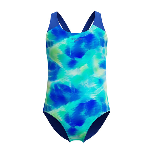 Blue - Front - Speedo Girls Splashback One Piece Swimsuit