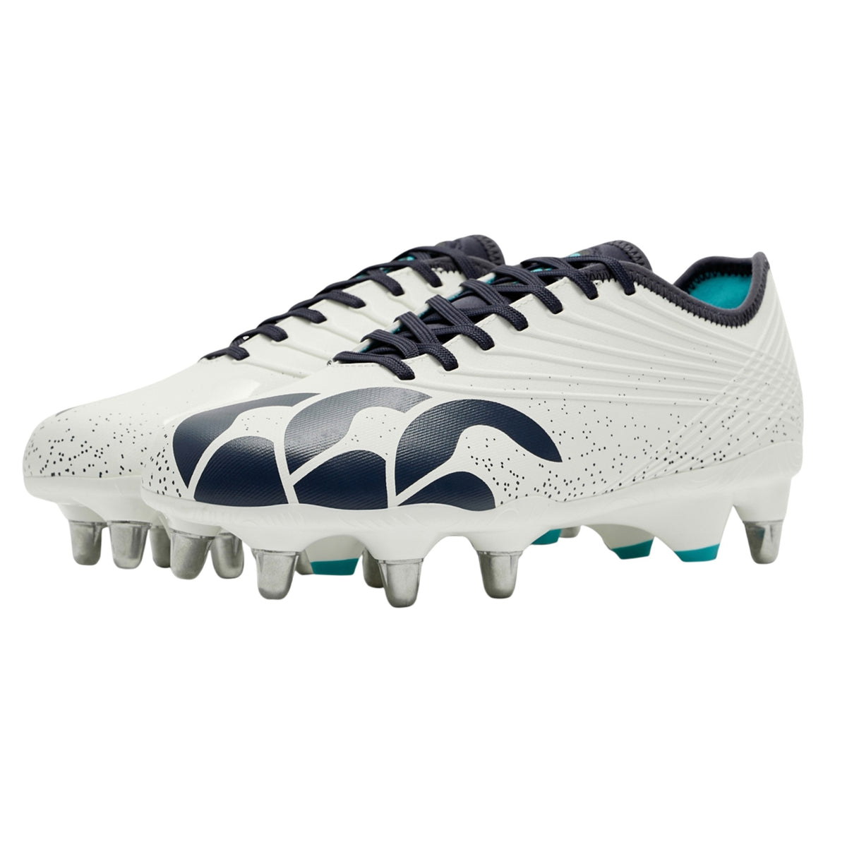 White - Close up - Canterbury Mens Stampede Groundbreak Pro Soft Ground Rugby Boots