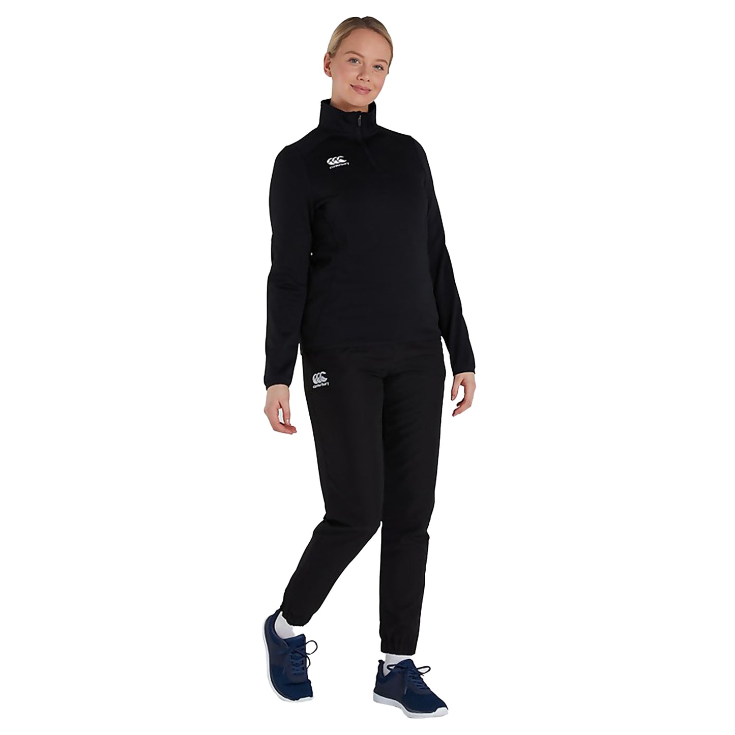 Black - Side - Canterbury Womens-Ladies Club Quarter Zip Training Midlayer