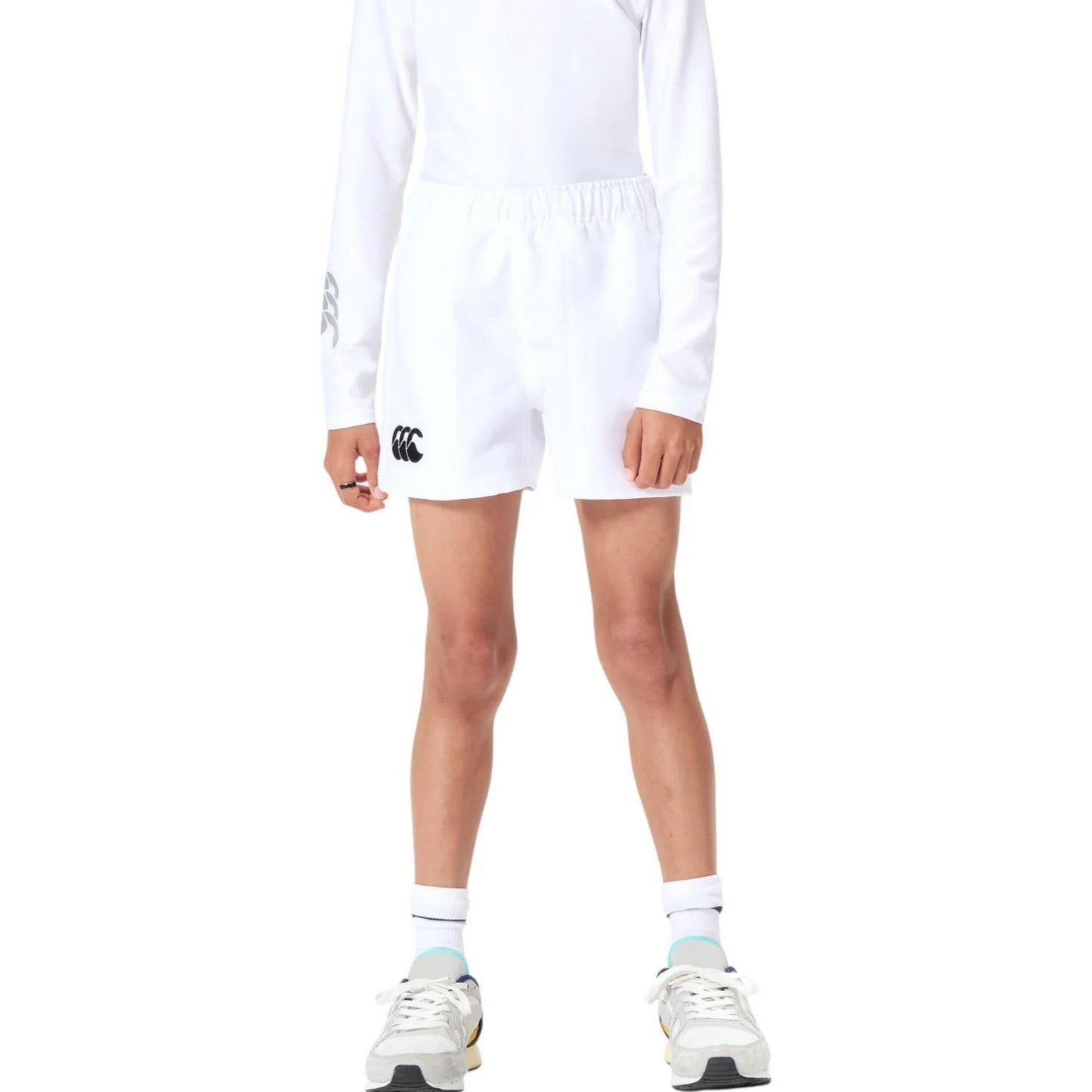 White - Pack Shot - Canterbury Childrens-Kids Cotton Drill Shorts