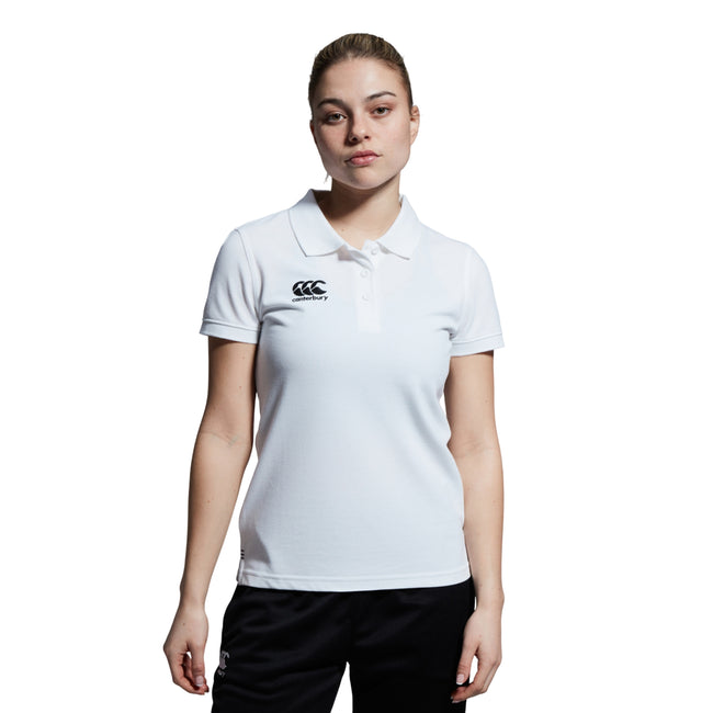 White - Side - Canterbury Womens-Ladies Waimak Polo Shirt