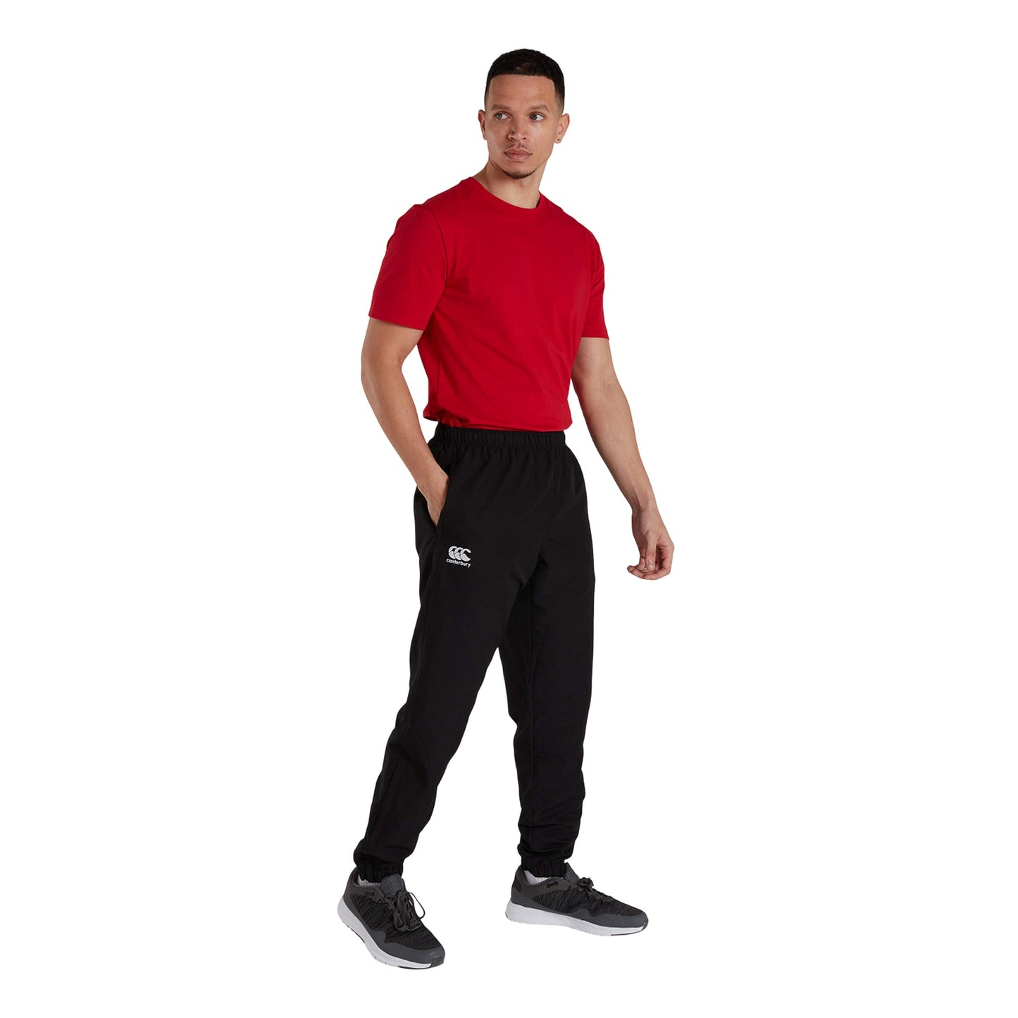 Black - Side - Canterbury Mens Tapered Leg Tracksuit Bottoms