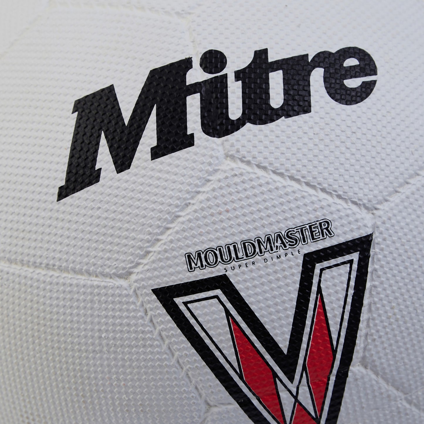 White-Black-Red - Side - Mitre Super Dimple Football