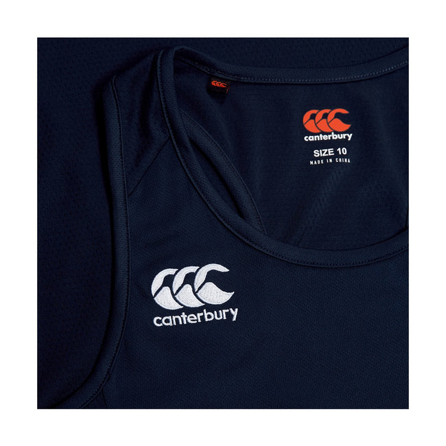 Navy - Side - Canterbury Womens-Ladies Club Dry Racerback Tank Top