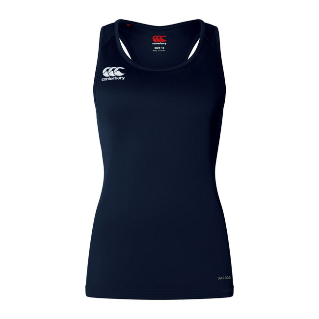 Navy - Front - Canterbury Womens-Ladies Club Dry Racerback Tank Top