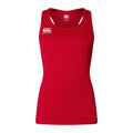 Flag Red - Front - Canterbury Womens-Ladies Club Dry Racerback Tank Top