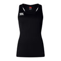 Black - Front - Canterbury Womens-Ladies Club Dry Racerback Tank Top