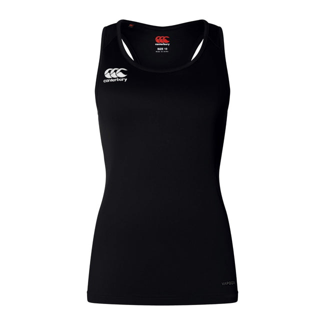 Black - Front - Canterbury Womens-Ladies Club Dry Racerback Tank Top