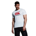 White - Side - Canterbury Mens Logo Cotton Blend T-Shirt