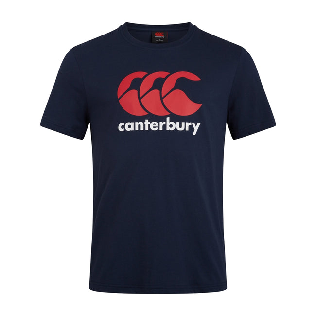 Navy - Front - Canterbury Mens Logo Cotton Blend T-Shirt